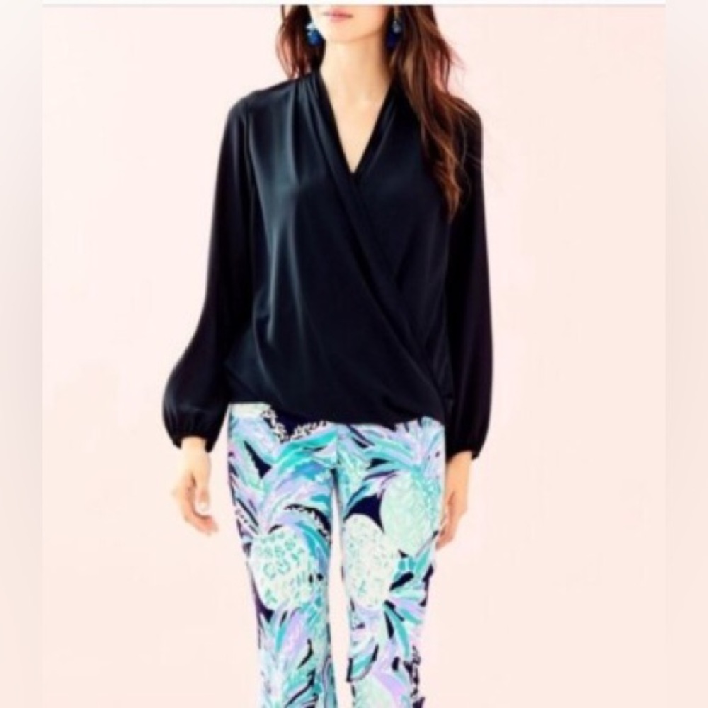 Lilly Pulitzer Black Myah Top Size XS